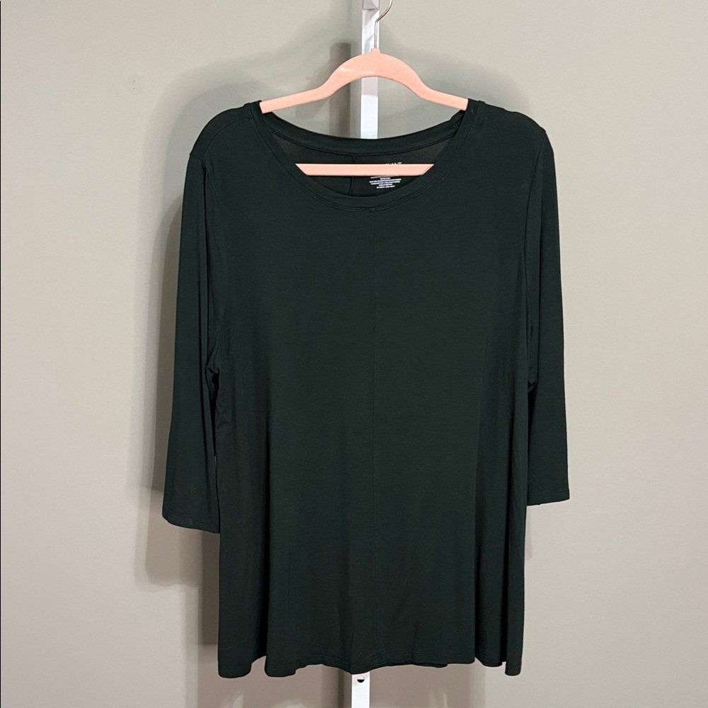 Lane Bryant 14/16 Dark Green Top Soft Stretchy Tunic‎ Excellent Condition